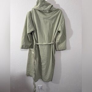 Everlane The French Terry Robe M/L Green Laurel Tie Belt Pockets Organic Cotton